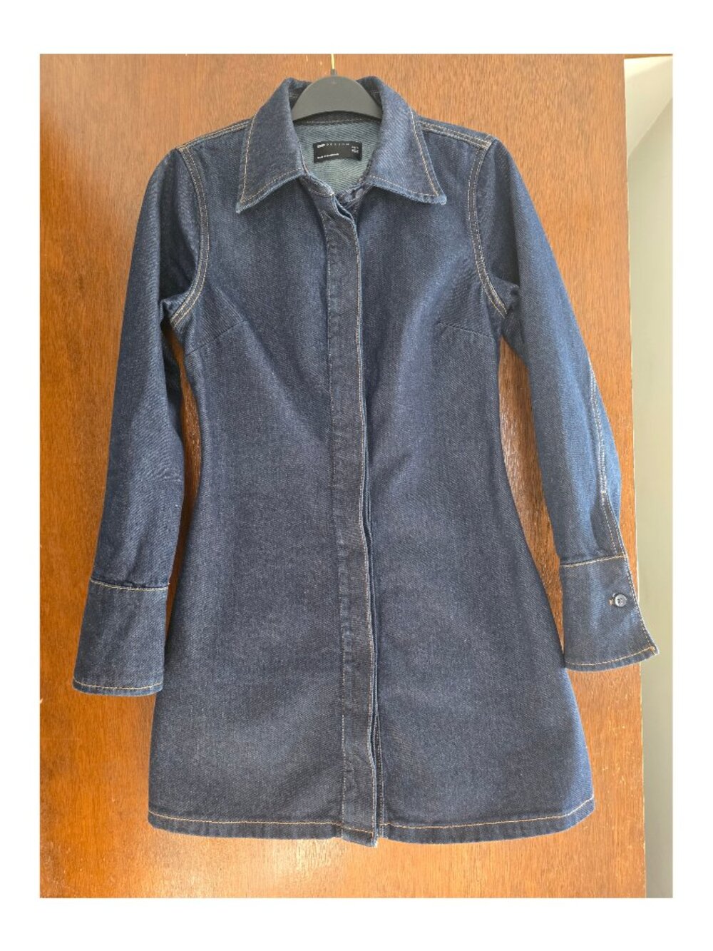 ASOS DESIGN denim shirt dress with cinch back detail in rinse